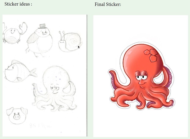 Octopus sticker design